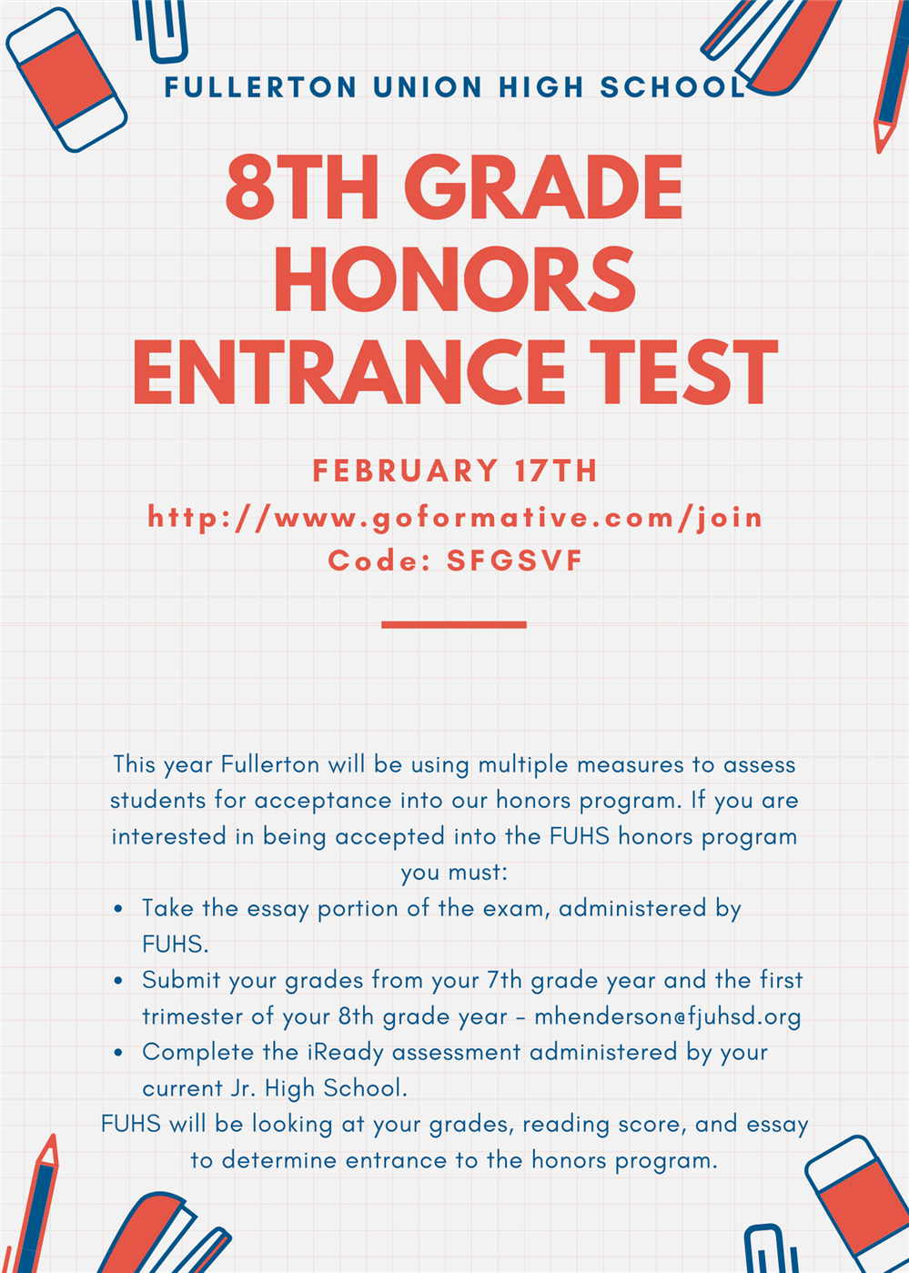 Honors Entrance Test - February Honors Entrance Test - February
